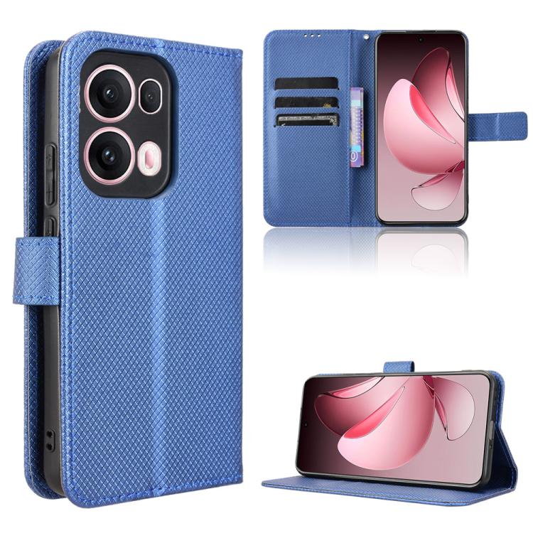 

For OPPO Reno13 Pro 5G Global Diamond Texture Leather Phone Case(Blue)