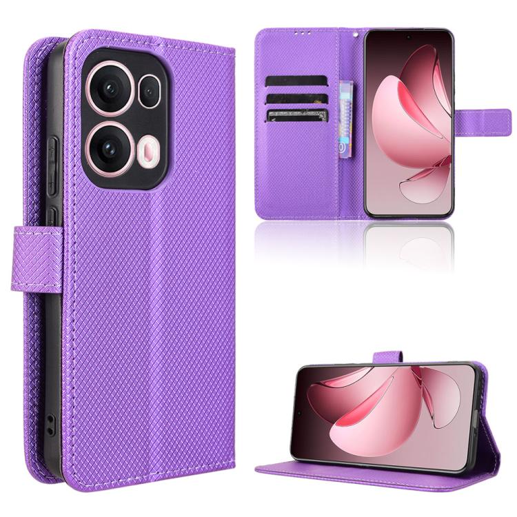 

For OPPO Reno13 Pro 5G Global Diamond Texture Leather Phone Case(Purple)