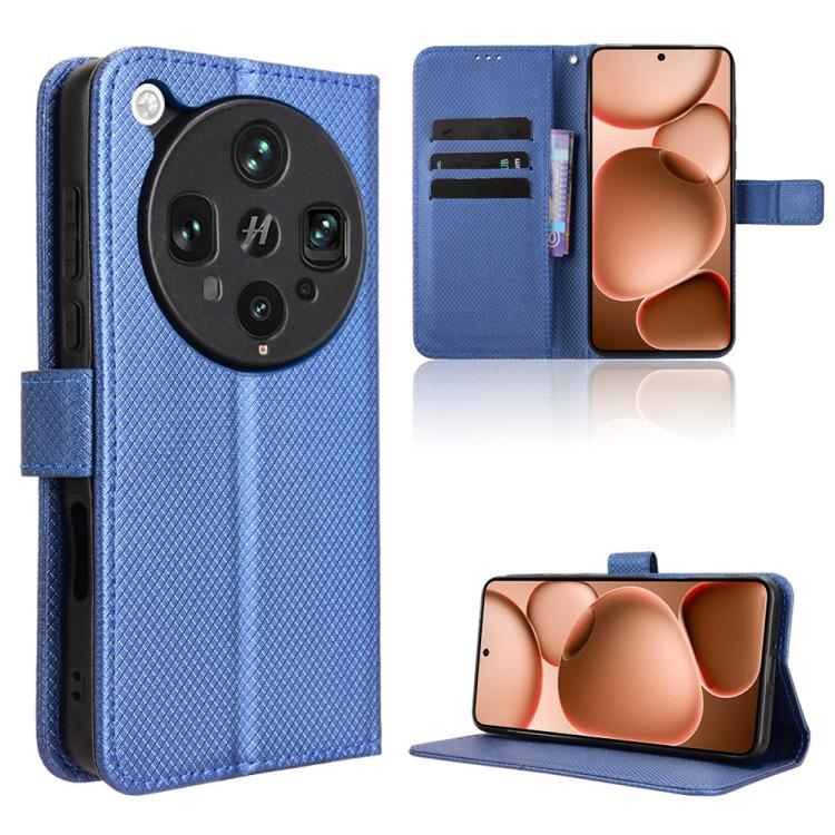 

For OPPO Find X8 Ultra 5G Diamond Texture Leather Phone Case(Blue)