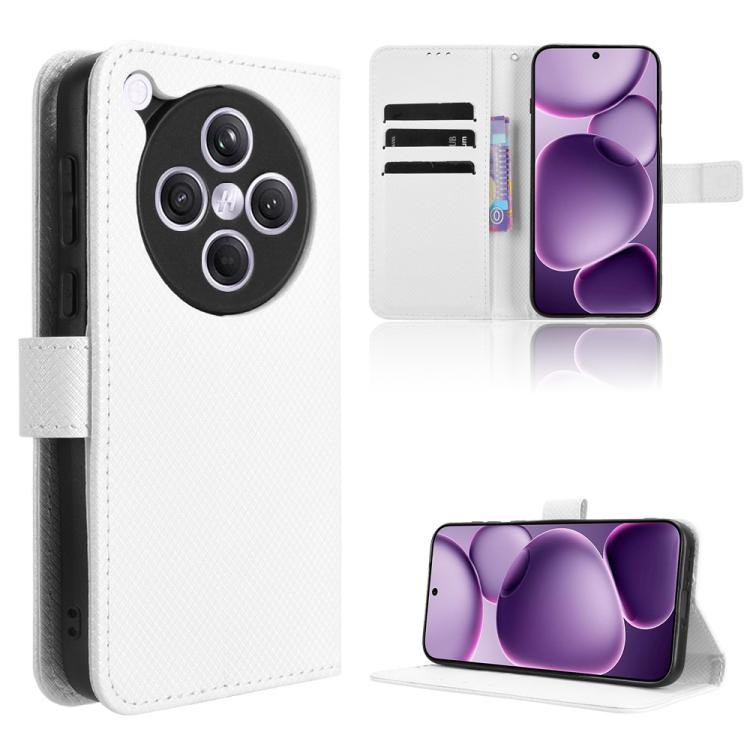

For OPPO Find X8s+ 5G Diamond Texture Leather Phone Case(White)