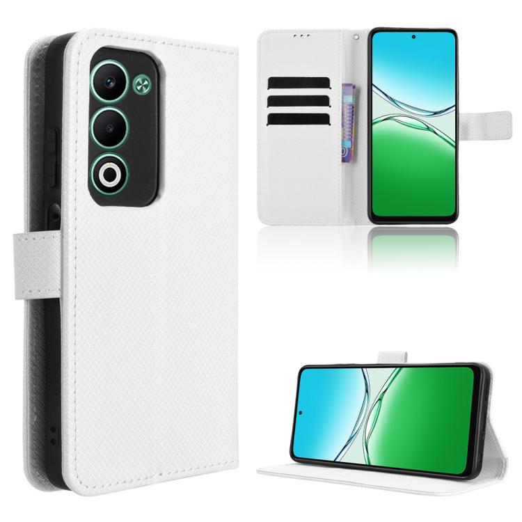 

For OPPO A5 4G / 5G Global Diamond Texture Leather Phone Case(White)