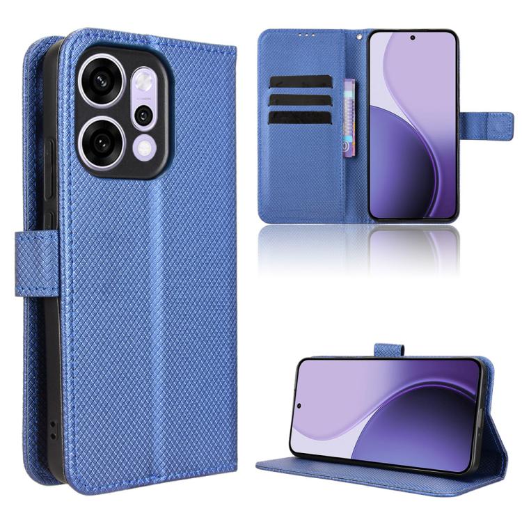 

For OPPO Reno14 5G Global Diamond Texture Leather Phone Case(Blue)