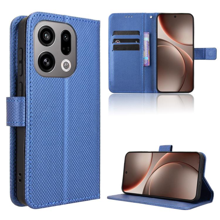 

For OPPO Find X9 Diamond Texture Leather Phone Case(Blue)