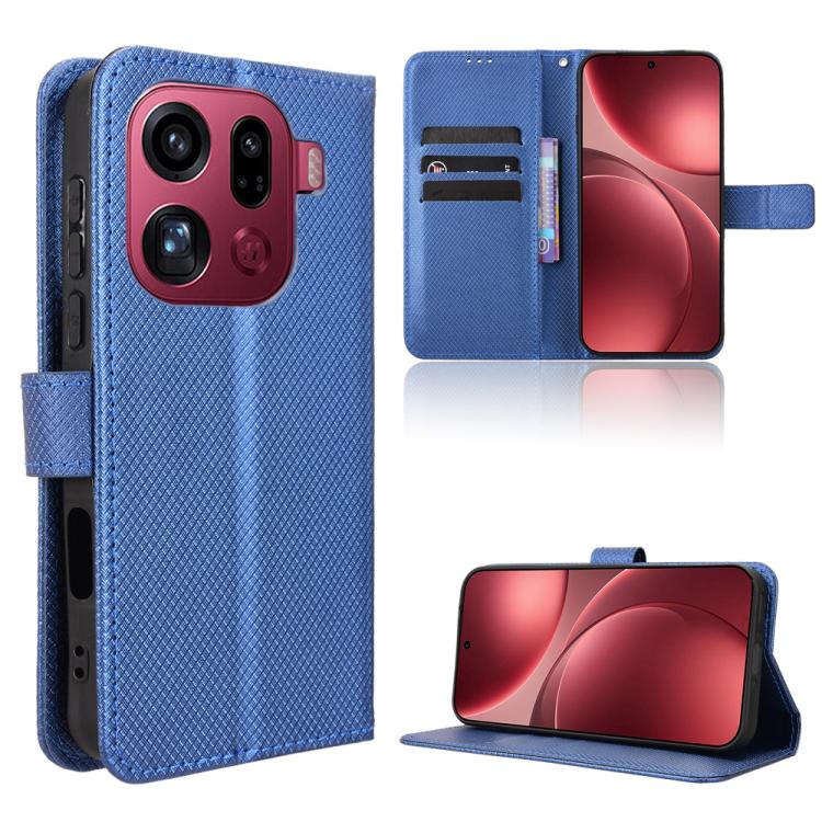 

For OPPO Find X9 Pro Diamond Texture Leather Phone Case(Blue)