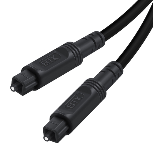 

2m EMK OD4.0mm Square Port to Square Port Digital Audio Speaker Optical Fiber Connecting Cable(Black)
