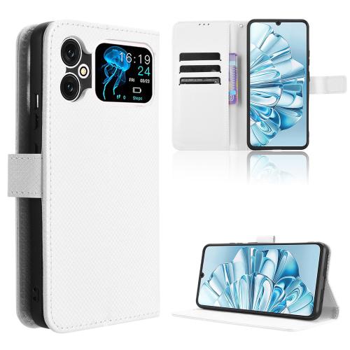 

For Cubot A20 Diamond Texture Leather Phone Case(White)