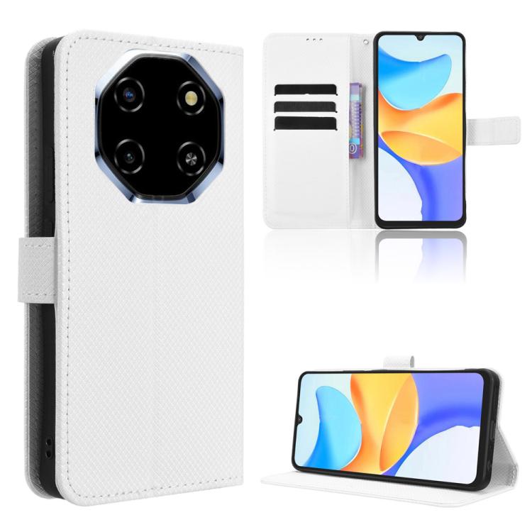 

For Blackview SHARK 6 Diamond Texture Leather Phone Case(White)