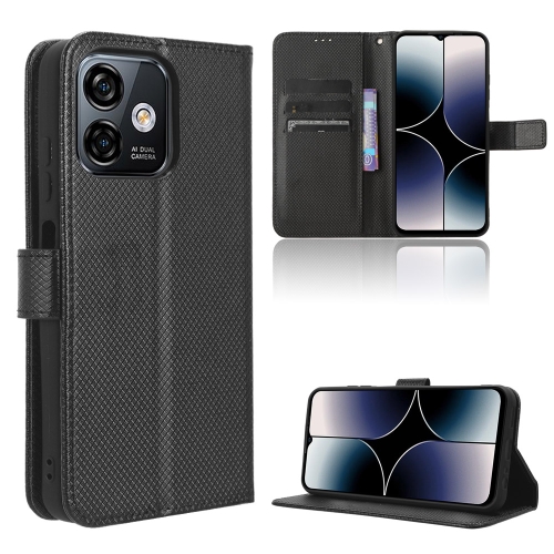 

For Ulefone Note 16 Pro Diamond Texture Leather Phone Case(Black)