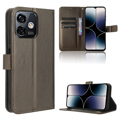 

For Ulefone Note 16 Pro Diamond Texture Leather Phone Case(Brown)
