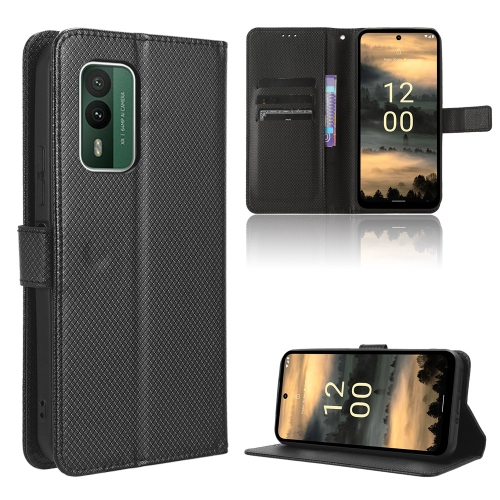 

For Nokia XR21 Diamond Texture Leather Phone Case(Black)