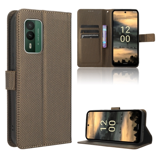 

For Nokia XR21 Diamond Texture Leather Phone Case(Brown)