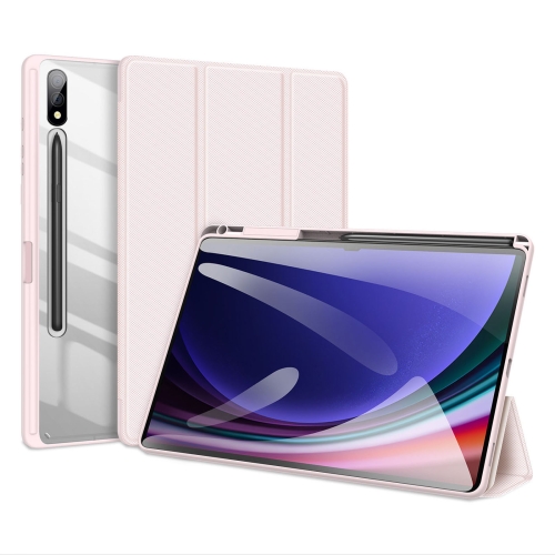 

For Samsung Galaxy Tab S10+ DUX DUCIS TOBY Series Antiskid Leather Tablet Case with Sleep / Wake-up Function(Pink)