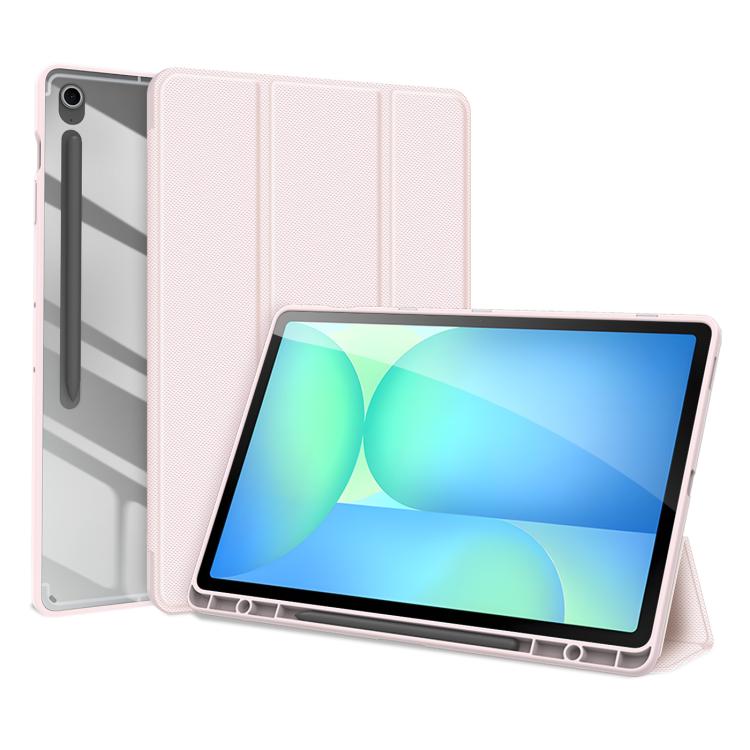 

For Samsung Galaxy Tab S10 FE+ DUX DUCIS TOBY Series Antiskid Leather Tablet Case with Sleep / Wake-up Function(Pink)