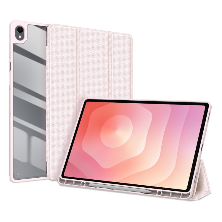 For Galaxy Tab S12+ DUX DUCIS TOBY Series Antiskid Leather Tablet Case with Sleep / Wake-up Function(Pink)