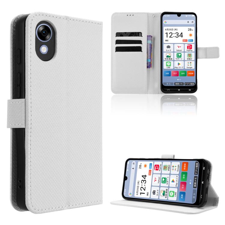 For ZTE Kantan Sumaho5 A601ZT Diamond Texture Leather Phone Case(White)