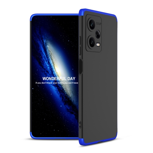 

For Xiaomi Redmi Note 12 Pro 5G Global GKK Three Stage Splicing Full Coverage PC Phone Case(Black Blue)