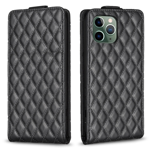 

For iPhone 11 Pro Diamond Lattice Vertical Flip Leather Phone Case(Black)