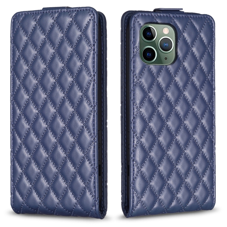 

For iPhone 11 Pro Diamond Lattice Vertical Flip Leather Phone Case(Blue)