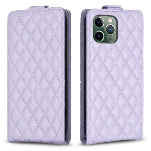 

For iPhone 11 Pro Diamond Lattice Vertical Flip Leather Phone Case(Purple)