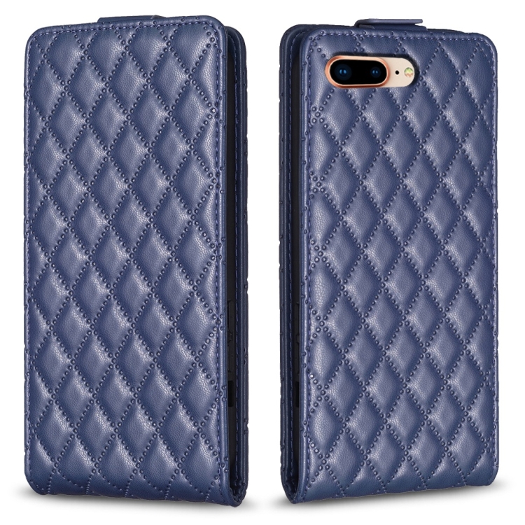 

For iPhone 7 Plus / 8 Plus Diamond Lattice Vertical Flip Leather Phone Case(Blue)