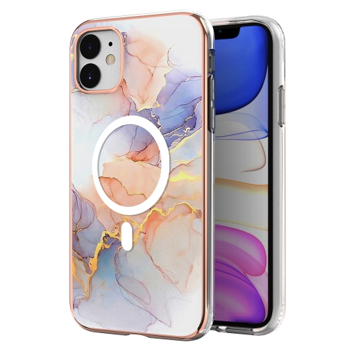 

For iPhone 11 Marble Pattern Dual-side IMD Magsafe TPU Phone Case(White Marble)