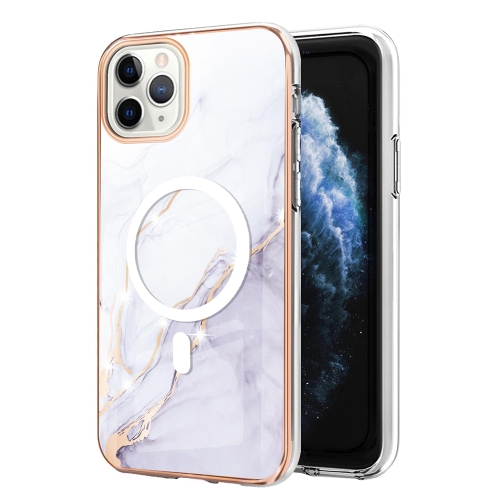 

For iPhone 11 Pro Marble Pattern Dual-side IMD Magsafe TPU Phone Case(White 006)