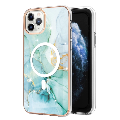 

For iPhone 11 Pro Marble Pattern Dual-side IMD Magsafe TPU Phone Case(Green 003)