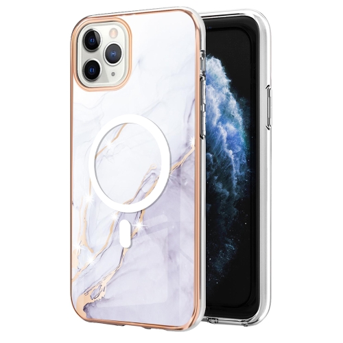 

For iPhone 11 Pro Max Marble Pattern Dual-side IMD Magsafe TPU Phone Case(White 006)