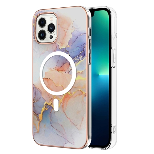 

For iPhone 15 Pro Max Marble Pattern Dual-side IMD Magsafe TPU Phone Case(White Marble)