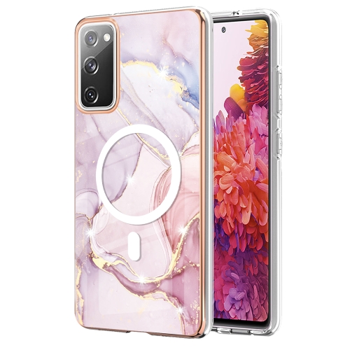 

For Samsung Galaxy S20 FE 5G&4G / S20 Lite / S20 Fan Edition Marble Pattern Dual-side IMD Magsafe TPU Phone Case(Rose Gold 005)