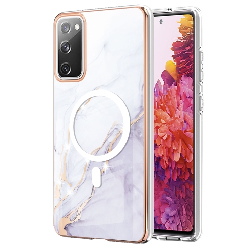 

For Samsung Galaxy S20 FE 5G&4G / S20 Lite / S20 Fan Edition Marble Pattern Dual-side IMD Magsafe TPU Phone Case(White 006)