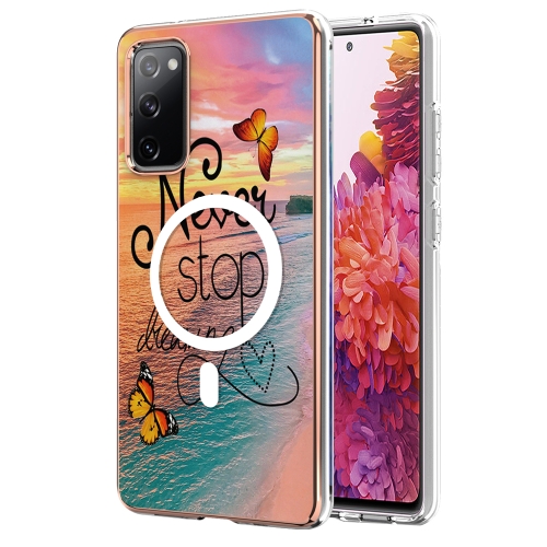 

For Samsung Galaxy S20 FE 5G&4G / S20 Lite / S20 Fan Edition Marble Pattern Dual-side IMD Magsafe TPU Phone Case(Dream Butterfly)
