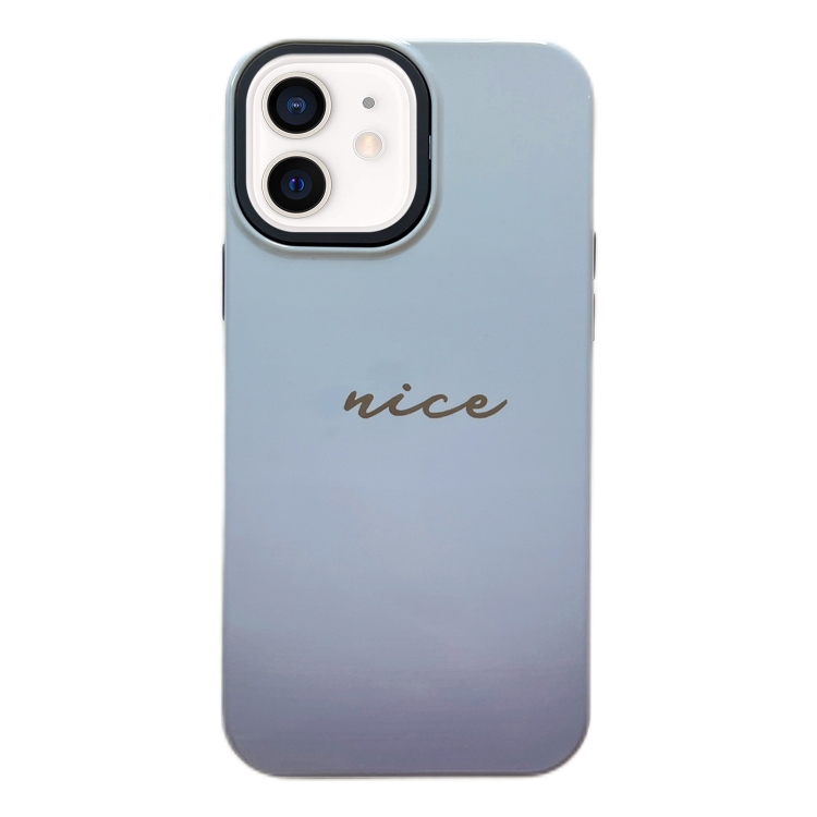 

For iPhone 12 2 in 1 PC + TPU Shockproof Phone Case(Gradient Light Blue)