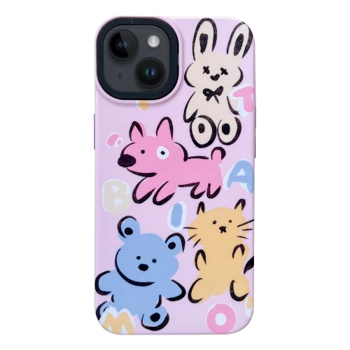 

For iPhone 13 2 in 1 PC + TPU Shockproof Phone Case(Animal Home Pink)