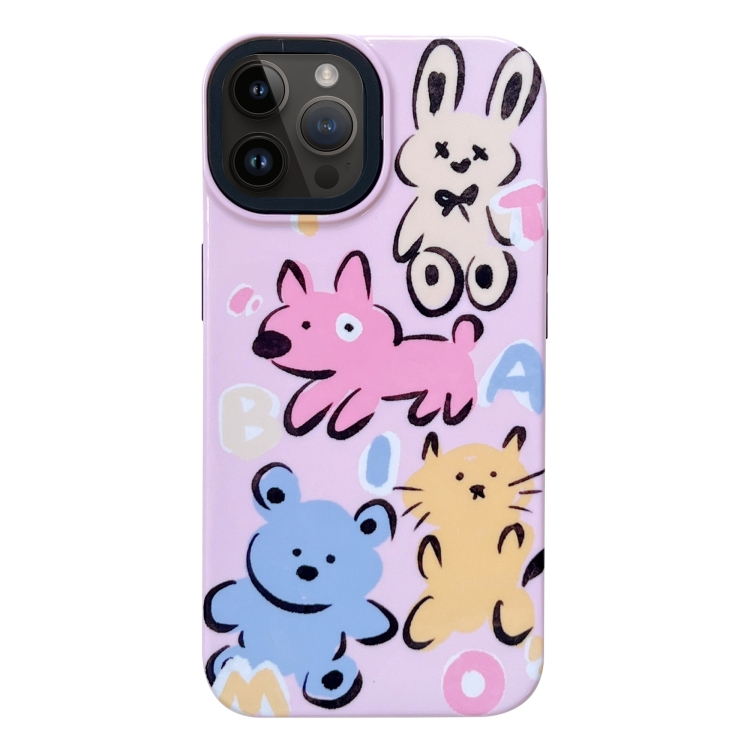 

For iPhone 13 Pro 2 in 1 PC + TPU Shockproof Phone Case(Animal Home Pink)