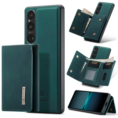 

For Sony Xperia 1 V DG.MING M1 Series 3-Fold Multi Card Wallet + Magnetic Phone Case(Green)