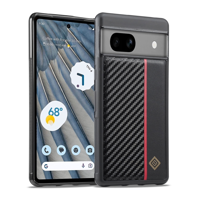 

For Google Pixel 8 LC.IMEEKE 3 in 1 Carbon Fiber Texture Shockproof Phone Case(Black)