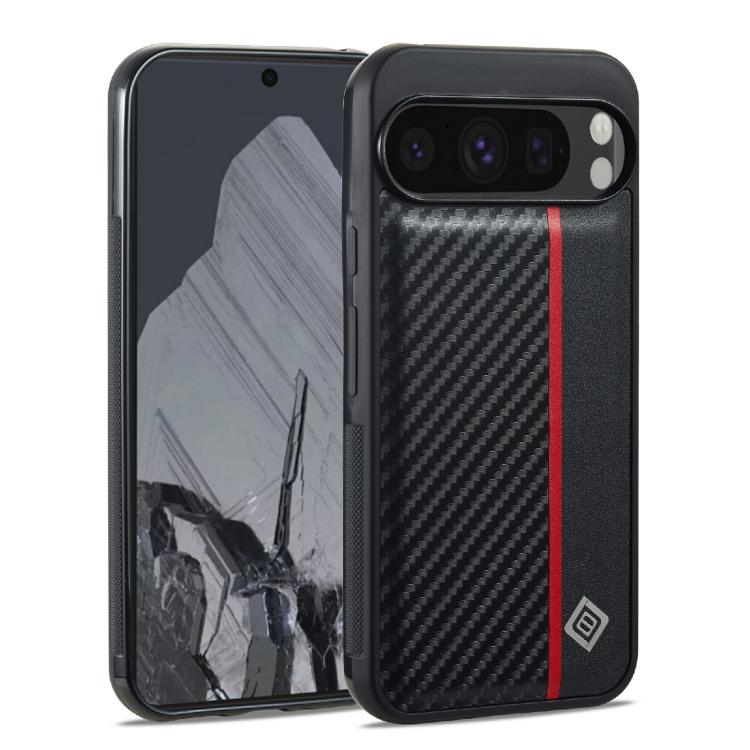 

For Google Pixel 10 Pro XL LC.IMEEKE 3 in 1 Carbon Fiber Texture Shockproof Phone Case(Black)