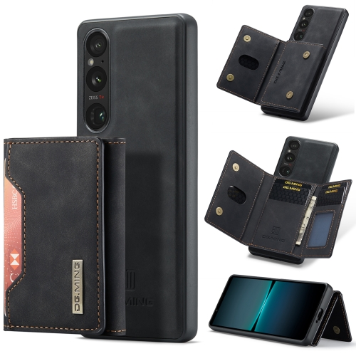 

For Sony Xperia 1 VI DG.MING M2 Series 3-Fold Multi Card Bag + Magnetic Phone Case(Black)