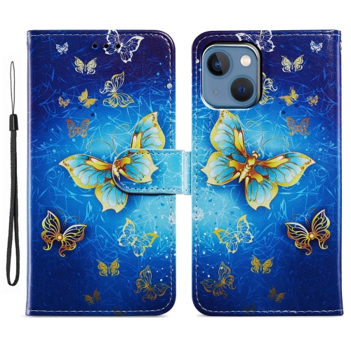 

For iPhone 15 Plus Colored Drawing Leather Phone Case(Phnom Penh Butterfly)