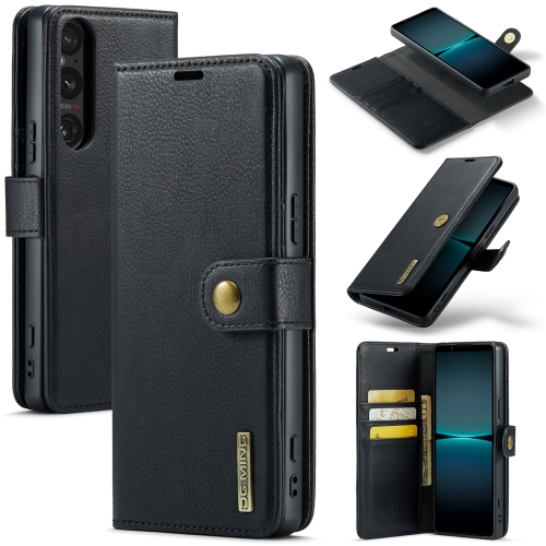 

For Sony Xperia 1 V DG.MING Crazy Horse Texture Detachable Magnetic Leather Phone Case(Black)