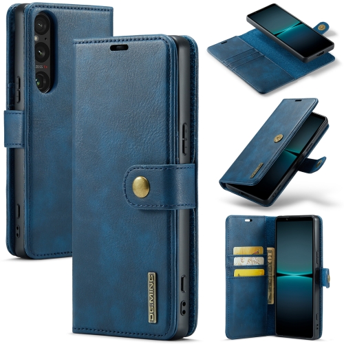 

For Sony Xperia 1 V DG.MING Crazy Horse Texture Detachable Magnetic Leather Phone Case(Blue)