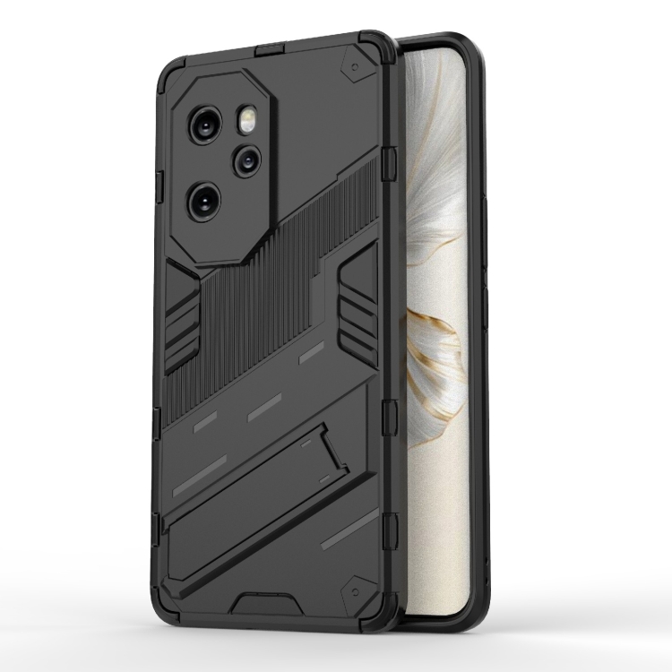 

For Honor 100 Pro 5G Punk Armor 2 in 1 PC + TPU Phone Case with Holder(Black)