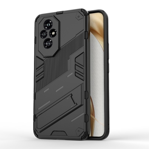 

For Honor 200 Punk Armor 2 in 1 PC + TPU Phone Case with Holder(Black)