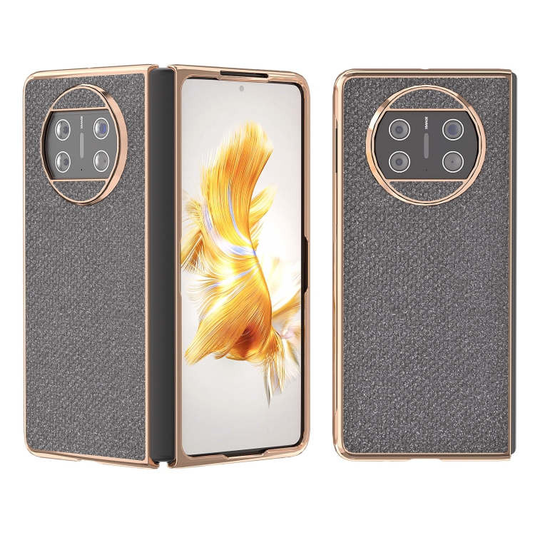 

For Huawei Mate X3 Nano Plating Diamond Texture Phone Case(Black)
