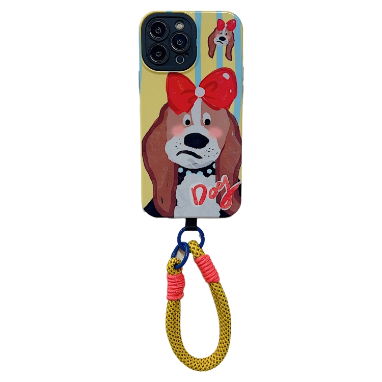 

For iPhone 12 Pro 2 in 1 Wristband Phone Case(Bow Tie Dog)