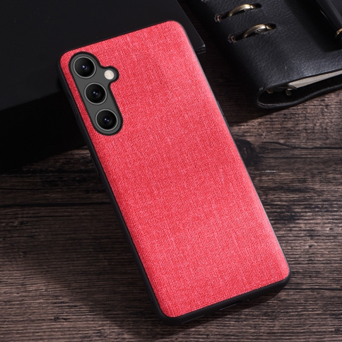 

For Samsung Galaxy A35 Cloth Texture PU + TPU Phone Case(Red)