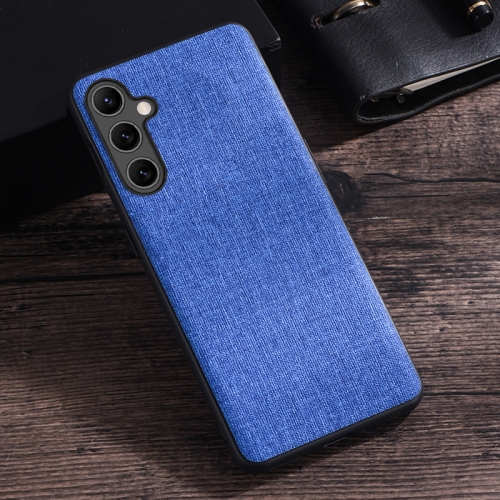 

For Samsung Galaxy A35 Cloth Texture PU + TPU Phone Case(Blue)