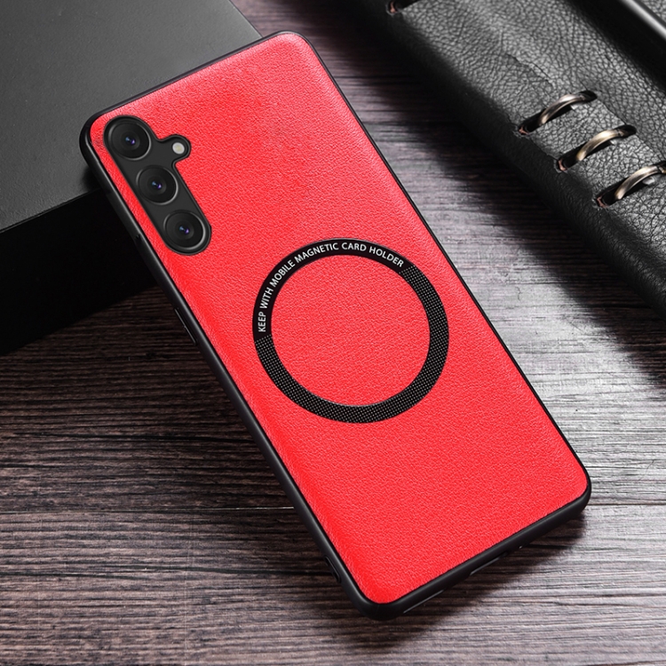 

For Samsung Galaxy A35 MagSafe Magnetic PU Phone Case(Red)