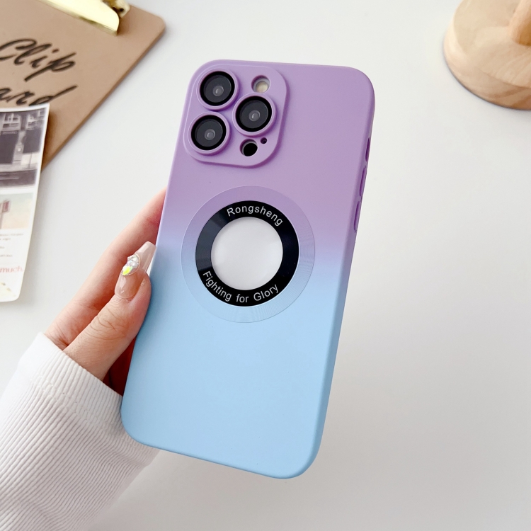

For iPhone 14 Pro Max Two-color Gradient MagSafe TPU Phone Case(Purple+Blue)